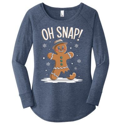 Oh Snap Funny Gingerbread Broken Cookie Holiday Christmas Women's Perfect Tri Tunic Long Sleeve Shirt