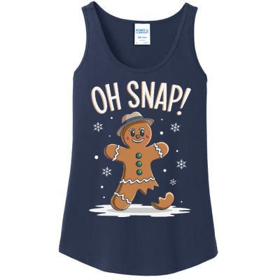 Oh Snap Funny Gingerbread Broken Cookie Holiday Christmas Ladies Essential Tank