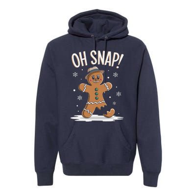 Oh Snap Funny Gingerbread Broken Cookie Holiday Christmas Premium Hoodie