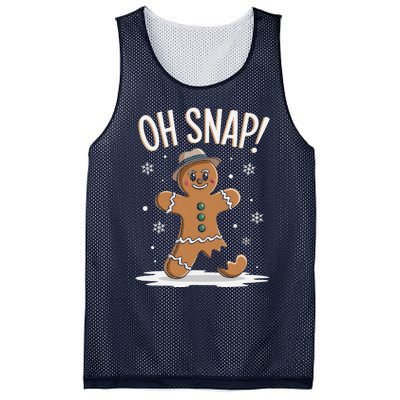 Oh Snap Funny Gingerbread Broken Cookie Holiday Christmas Mesh Reversible Basketball Jersey Tank