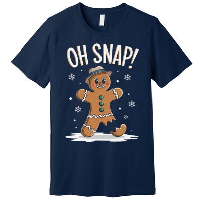 Oh Snap Funny Gingerbread Broken Cookie Holiday Christmas Premium T-Shirt