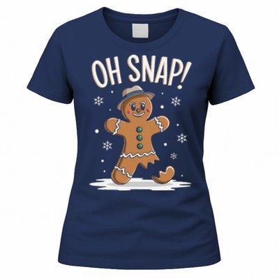 Oh Snap Funny Gingerbread Broken Cookie Holiday Christmas Women's T-Shirt