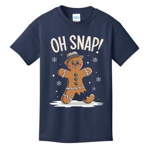 Oh Snap Funny Gingerbread Broken Cookie Holiday Christmas Kids T-Shirt