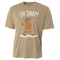 Oh Snap Funny Gingerbread Broken Cookie Holiday Christmas Cooling Performance Crew T-Shirt