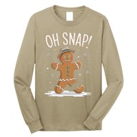 Oh Snap Funny Gingerbread Broken Cookie Holiday Christmas Long Sleeve Shirt