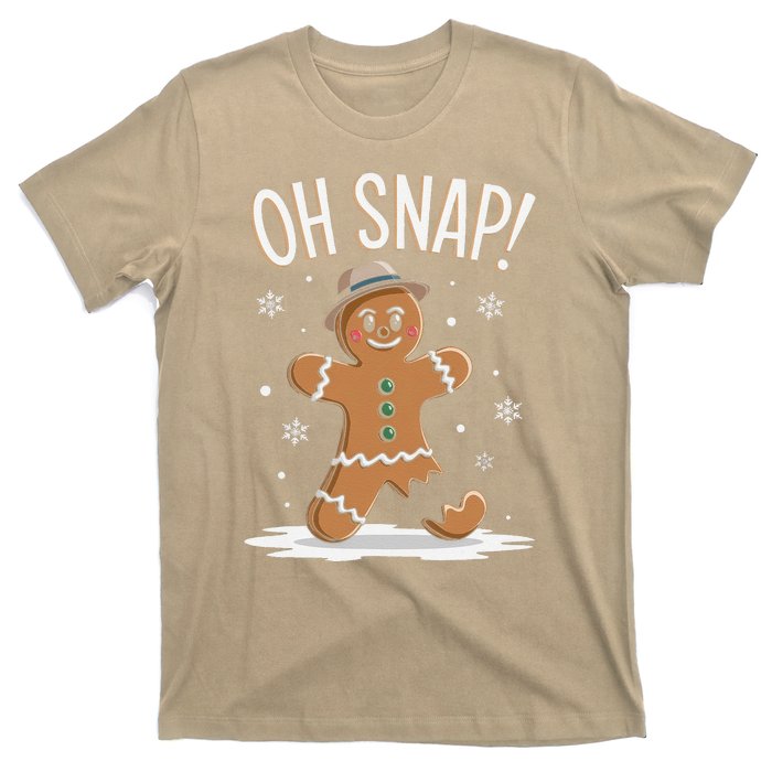 Oh Snap Funny Gingerbread Broken Cookie Holiday Christmas T-Shirt