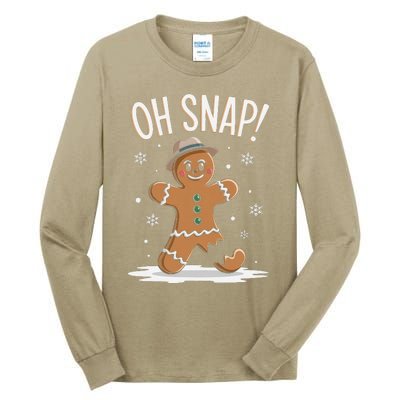 Oh Snap Funny Gingerbread Broken Cookie Holiday Christmas Tall Long Sleeve T-Shirt