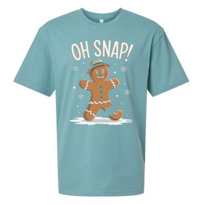 Oh Snap Funny Gingerbread Broken Cookie Holiday Christmas Sueded Cloud Jersey T-Shirt