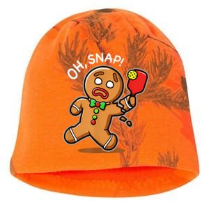 Oh Snap Funny Gingerbread Man Playing Pickleball Kati - Camo Knit Beanie