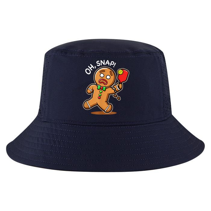 Oh Snap Funny Gingerbread Man Playing Pickleball Cool Comfort Performance Bucket Hat