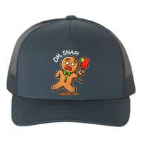 Oh Snap Funny Gingerbread Man Playing Pickleball Yupoong Adult 5-Panel Trucker Hat