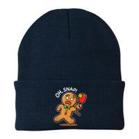 Oh Snap Funny Gingerbread Man Playing Pickleball Knit Cap Winter Beanie