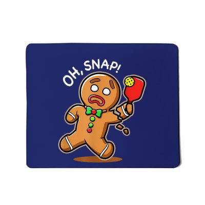 Oh Snap Funny Gingerbread Man Playing Pickleball Mousepad