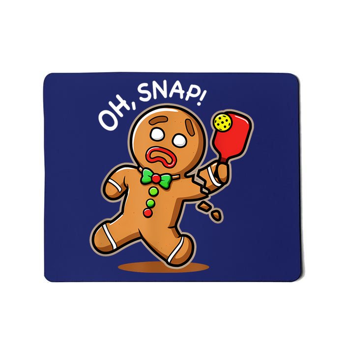 Oh Snap Funny Gingerbread Man Playing Pickleball Mousepad