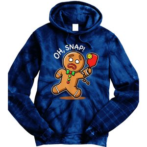 Oh Snap Funny Gingerbread Man Playing Pickleball Tie Dye Hoodie