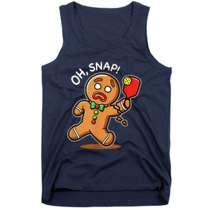 Oh Snap Funny Gingerbread Man Playing Pickleball Tank Top