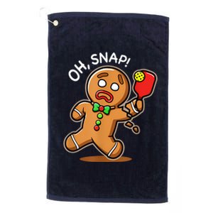 Oh Snap Funny Gingerbread Man Playing Pickleball Platinum Collection Golf Towel