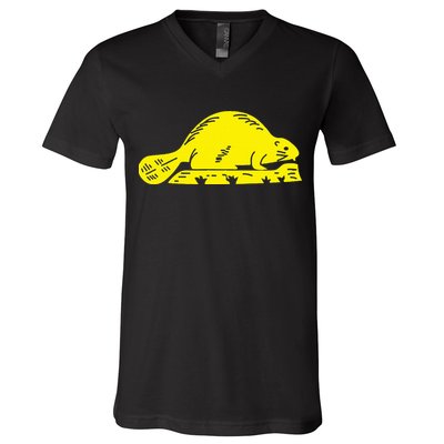 Oregon State Flag Beaver V-Neck T-Shirt
