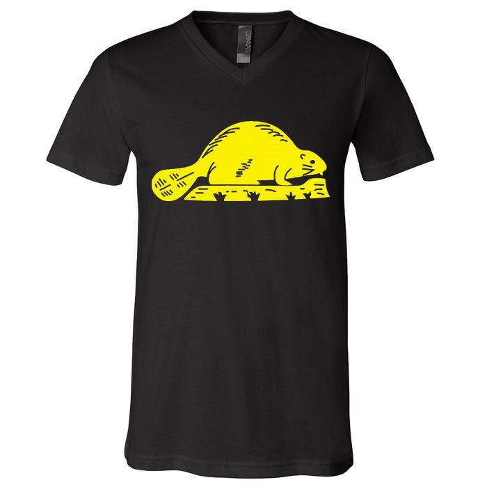 Oregon State Flag Beaver V-Neck T-Shirt