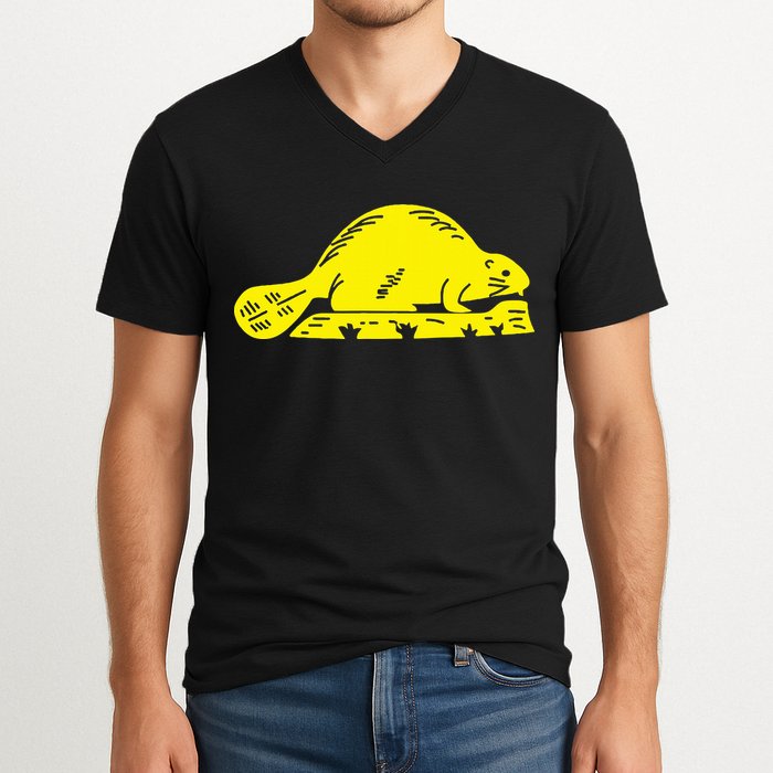 Oregon State Flag Beaver V-Neck T-Shirt
