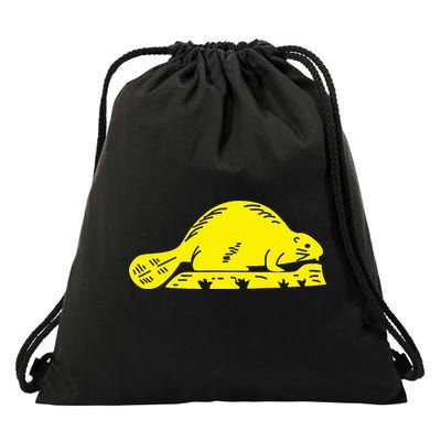Oregon State Flag Beaver Drawstring Bag