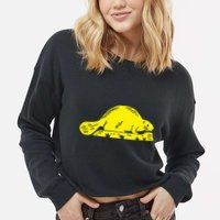 Oregon State Flag Beaver Cropped Pullover Crew