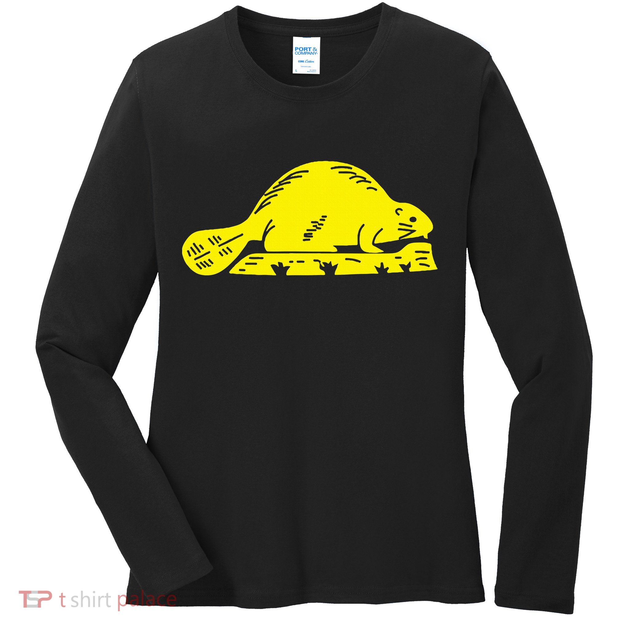 Oregon State Flag Beaver Ladies Long Sleeve Shirt