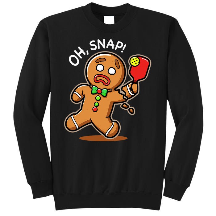 Oh Snap Funny Gingerbread Man Playing Pickleball Sweatshirt