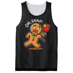 Oh Snap Funny Gingerbread Man Playing Pickleball Mesh Reversible Basketball Jersey Tank