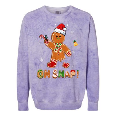 Oh Snap Gingerbread Funny Christmas Xmas Colorblast Crewneck Sweatshirt