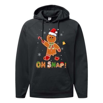 Oh Snap Gingerbread Funny Christmas Xmas Performance Fleece Hoodie