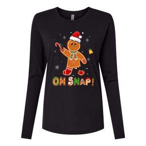 Oh Snap Gingerbread Funny Christmas Xmas Womens Cotton Relaxed Long Sleeve T-Shirt