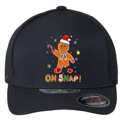 Oh Snap Gingerbread Funny Christmas Xmas Flexfit Unipanel Trucker Cap