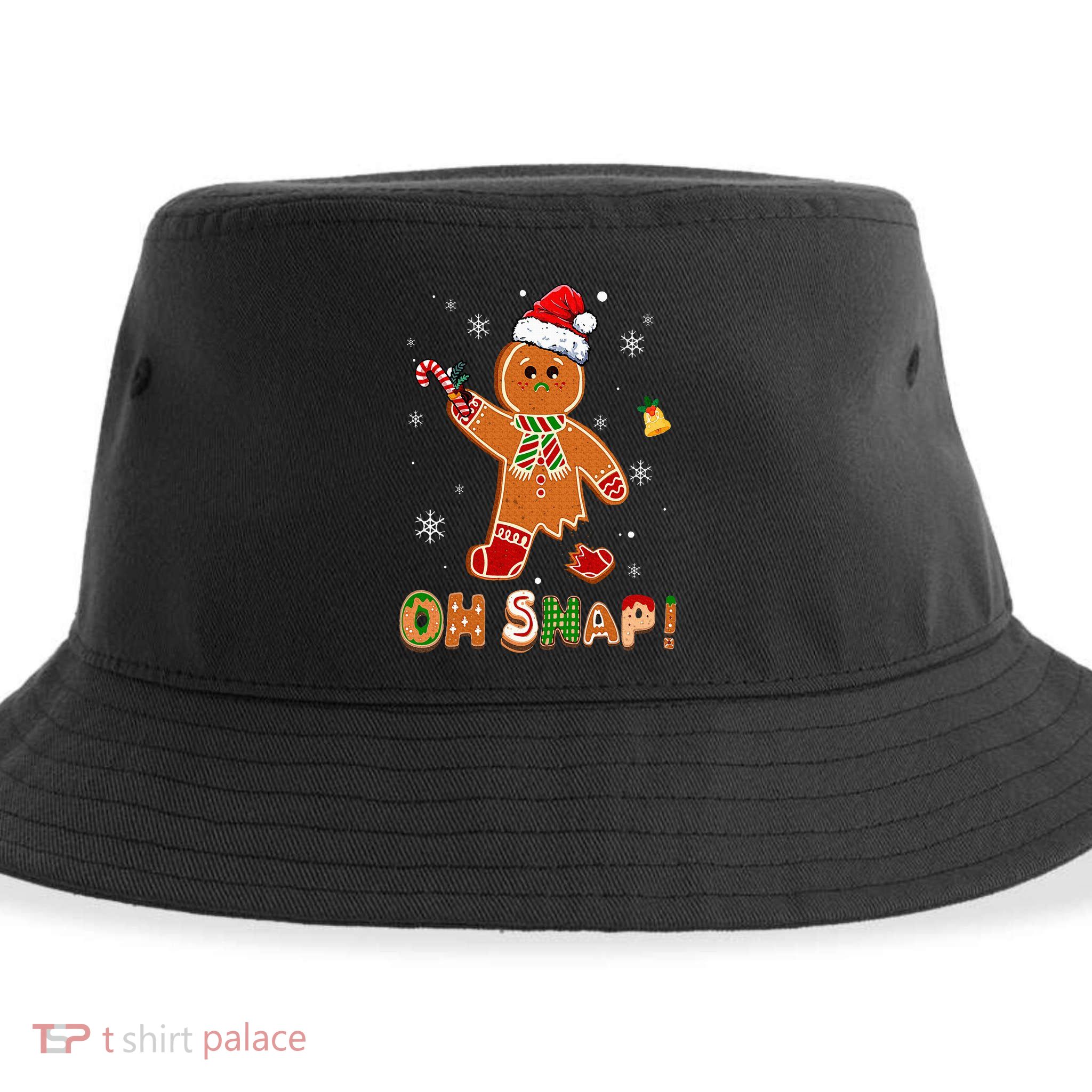 Oh Snap Gingerbread Funny Christmas Xmas Sustainable Bucket Hat