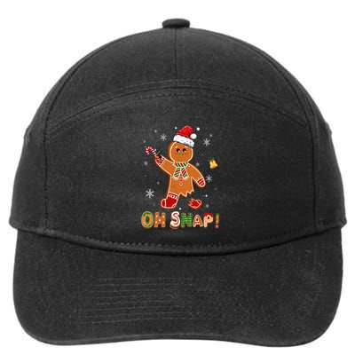 Oh Snap Gingerbread Funny Christmas Xmas 7-Panel Snapback Hat