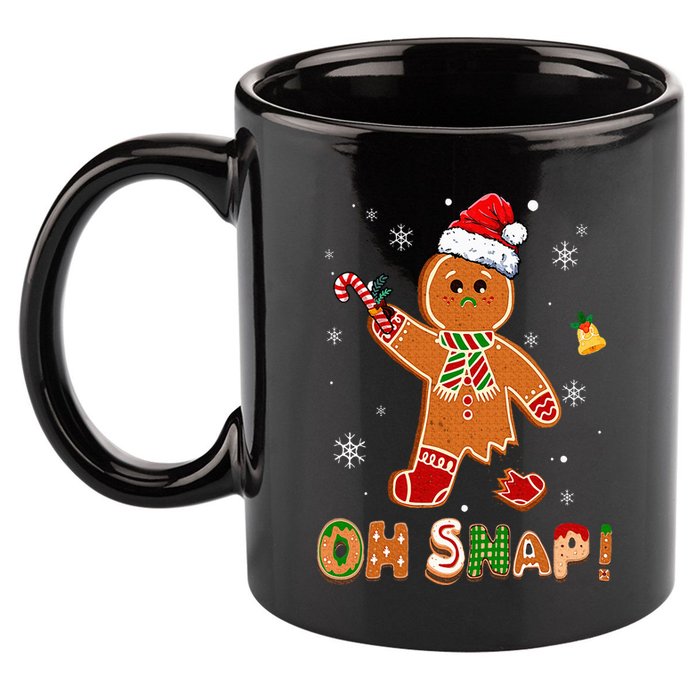 Oh Snap Gingerbread Funny Christmas Xmas 11oz C Handle Ceramic Mug