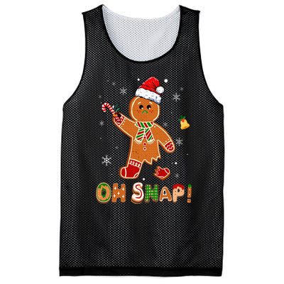 Oh Snap Gingerbread Funny Christmas Xmas Mesh Reversible Basketball Jersey Tank