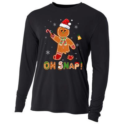 Oh Snap Gingerbread Funny Christmas Xmas Cooling Performance Long Sleeve Crew