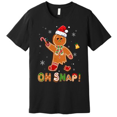 Oh Snap Gingerbread Funny Christmas Xmas Premium T-Shirt