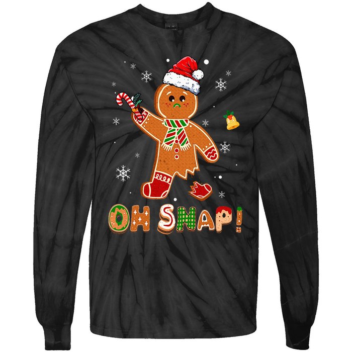 Oh Snap Gingerbread Funny Christmas Xmas Tie-Dye Long Sleeve Shirt