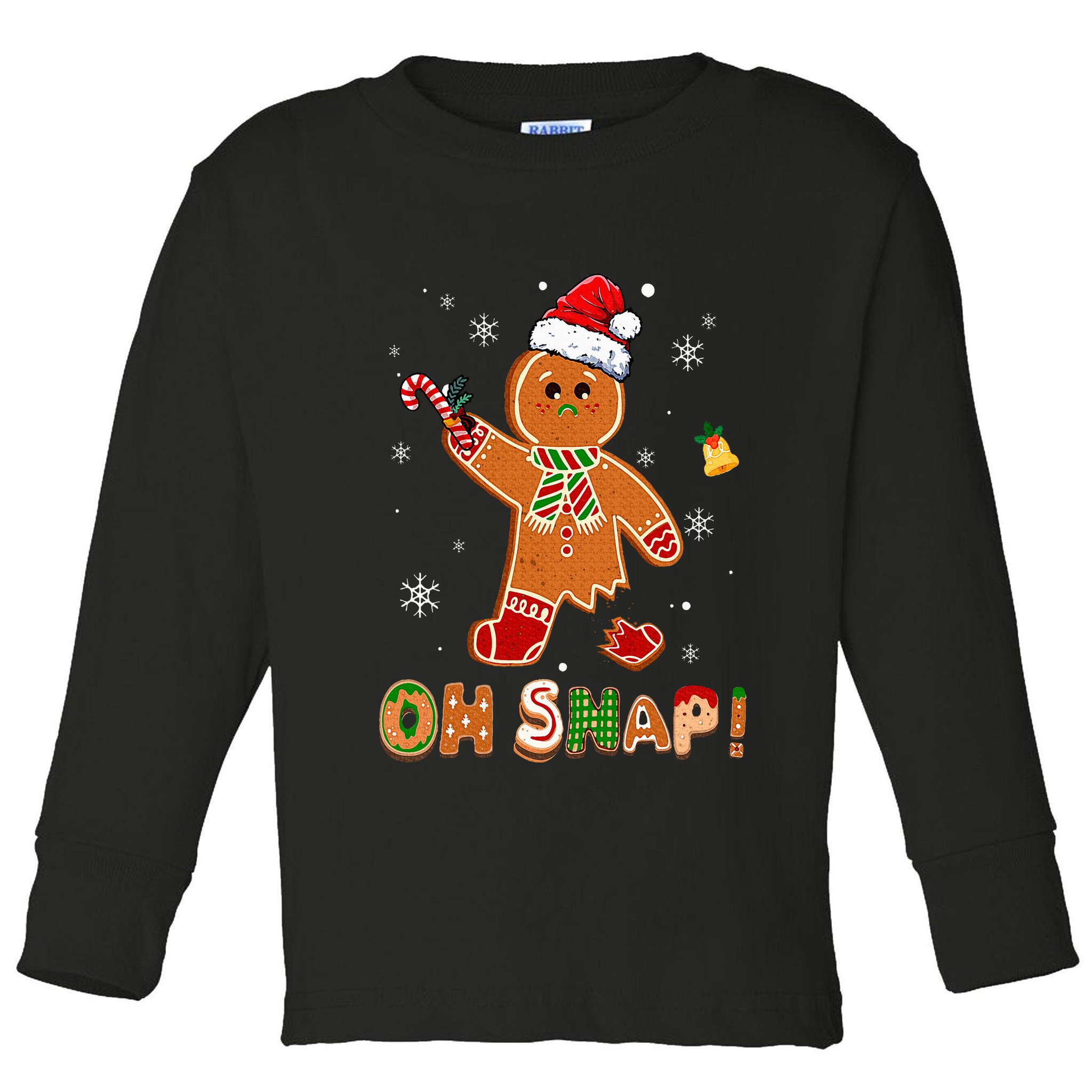 Oh Snap Gingerbread Funny Christmas Xmas Toddler Long Sleeve Shirt