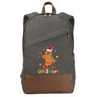 Oh Snap Gingerbread Funny Christmas Xmas Cotton Canvas Backpack