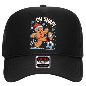 Oh Snap Gingerbreadman Christmas Soccer High Crown Mesh Back Trucker Hat