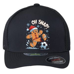 Oh Snap Gingerbreadman Christmas Soccer Flexfit Unipanel Trucker Cap