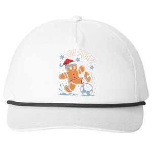 Oh Snap Gingerbreadman Christmas Soccer Snapback Five-Panel Rope Hat