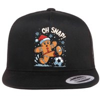 Oh Snap Gingerbreadman Christmas Soccer Flat Bill Trucker Hat