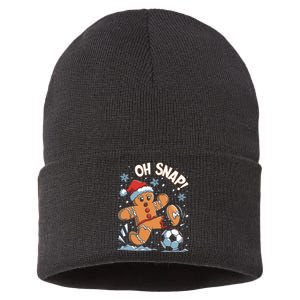 Oh Snap Gingerbreadman Christmas Soccer Sustainable Knit Beanie