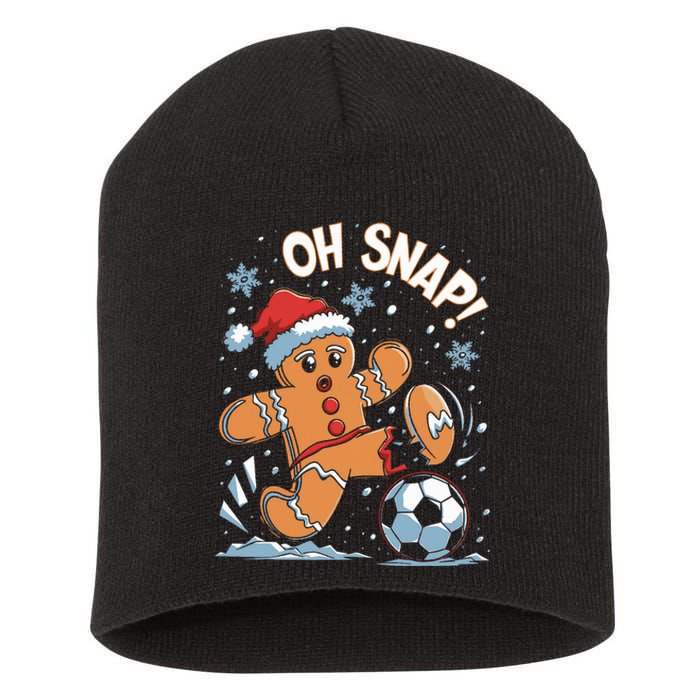 Oh Snap Gingerbreadman Christmas Soccer Short Acrylic Beanie