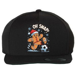 Oh Snap Gingerbreadman Christmas Soccer Wool Snapback Cap