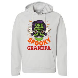 One Spooky Grandpa Halloween Horror Man Sunglasses Family Performance Fleece Hoodie